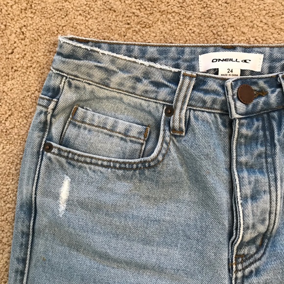 ONeill Distressed Denim Blue Jeans NEW Womens Size 0 Waist 24 Light Wash Benatar - Picture 9 of 14